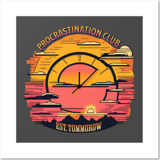 Sunset Procrastination Club Retro-inspired Funny Posters and Art